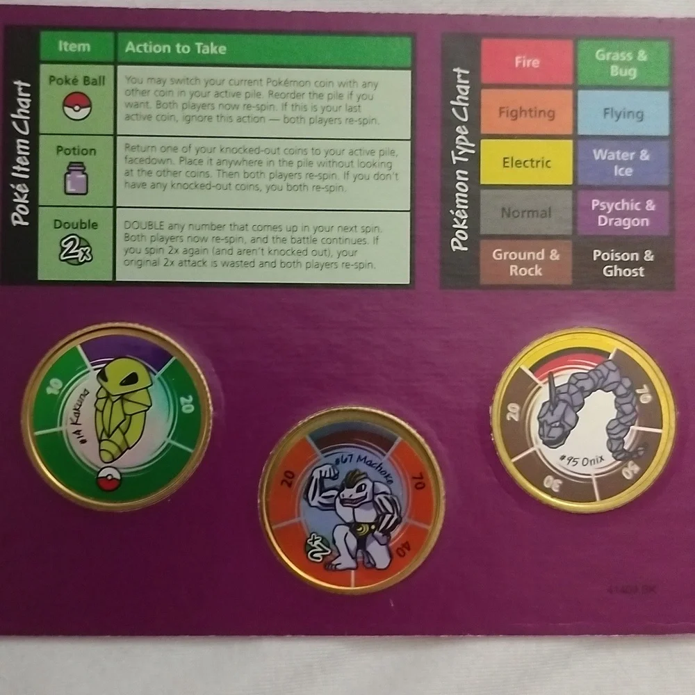 Pokemon Battling Coin Game Packs Hasbro Nintendo Collectible Brass VTG 90s - Picture 16 of 16
